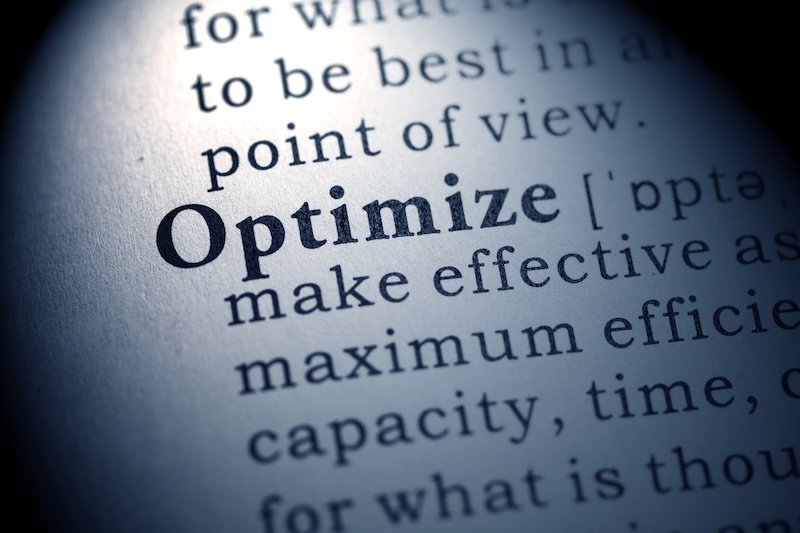 Fake Dictionary, Dictionary definition of the word optimize.