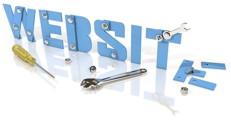 New website development under construction using webdev tools with clipping-path